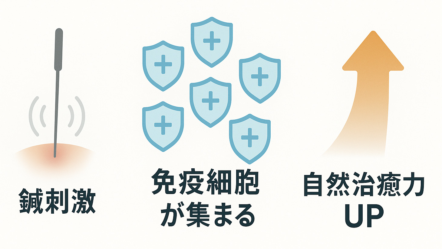 鍼灸治療による自然治癒力の向上イメージ