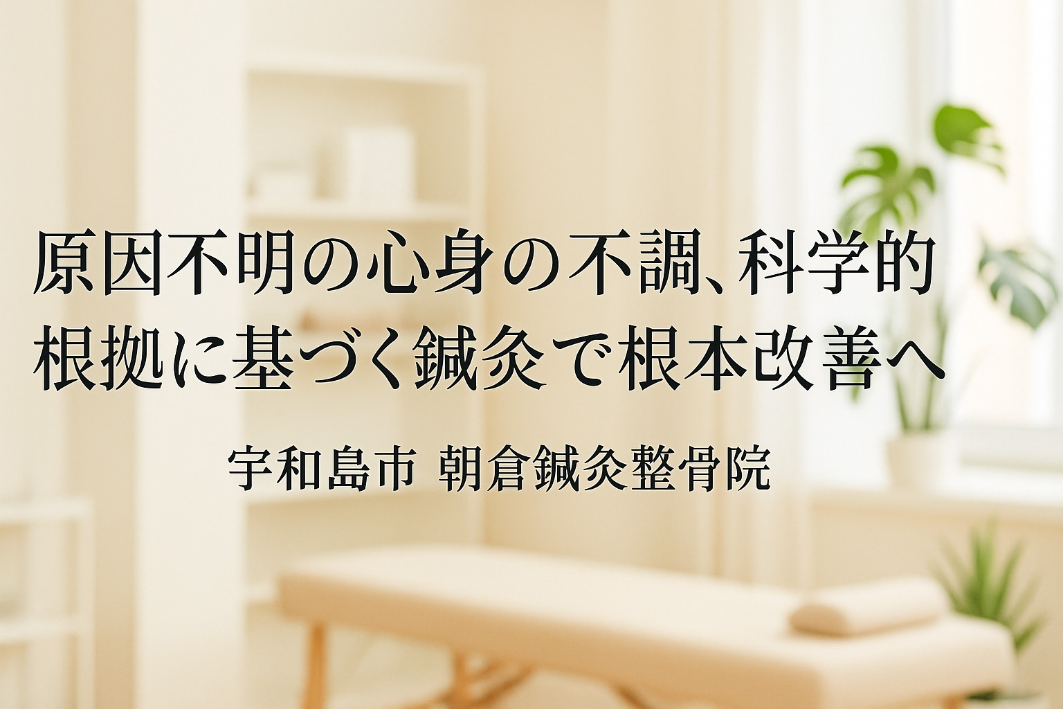 宇和島市の朝倉鍼灸整骨院で行う自律神経失調症の根本改善アプローチ