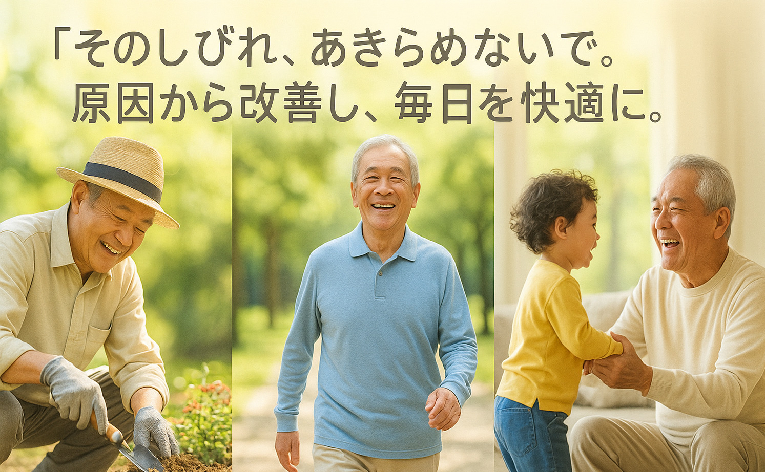 宇和島市・西予市で手のしびれが改善し、笑顔で趣味を楽しむ男性